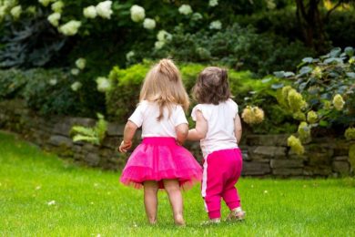 Conjunto rosa claro y rosa oscuro para niñas